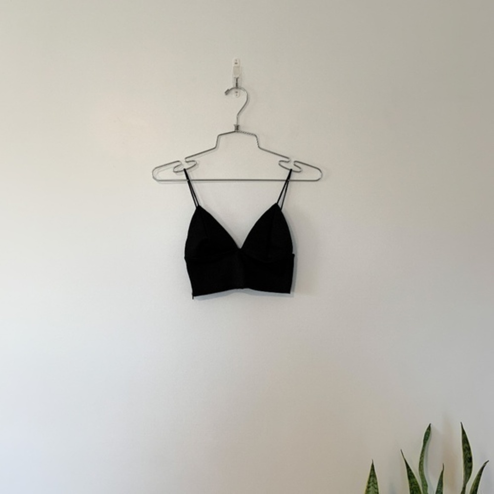 H&M Black Bodycon Mini Crop Top sz s